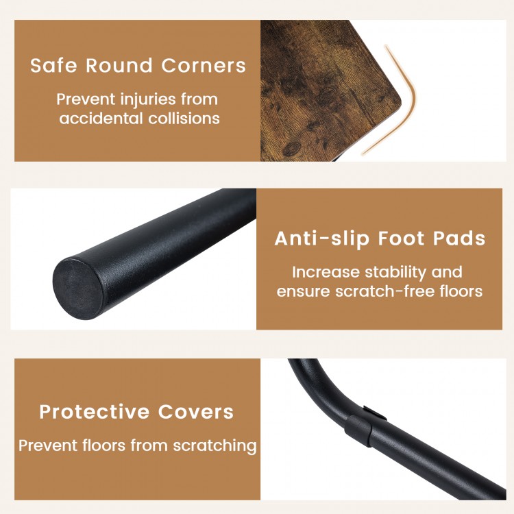 Round kitchen table with 4 stools featuring safe corners, anti-slip foot pads, and protective covers for floor safety.