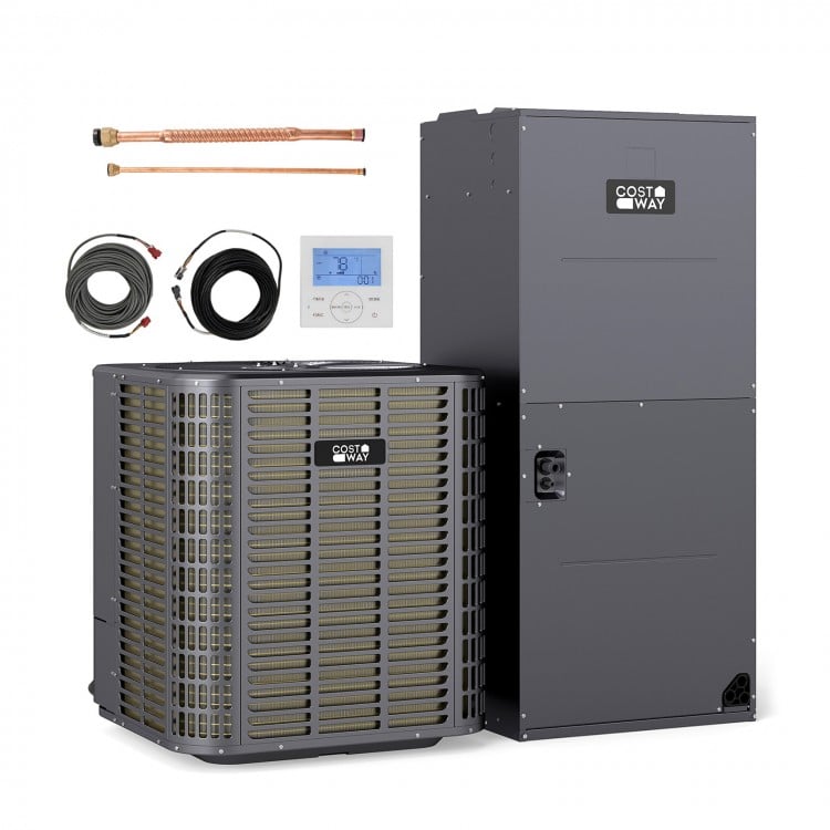 5 Ton 17 SEER2 high-performance heat pump system with indoor and outdoor units, ideal for residential and commercial.
