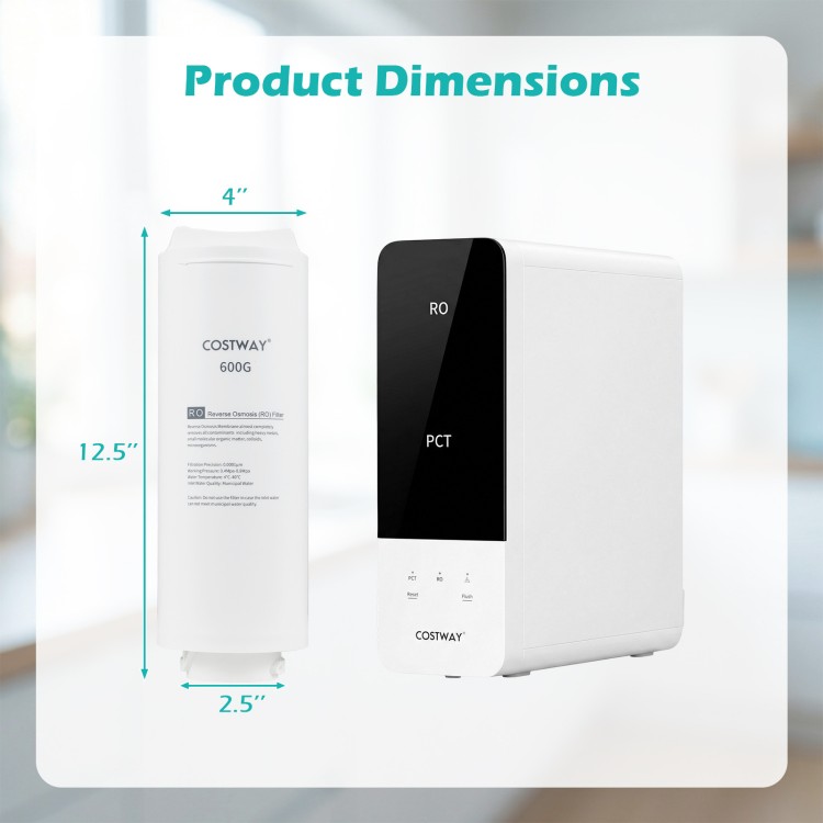 600 GPD replacement RO filter dimensions, compatible with AW-RB20/AW-RB05, features twist-in cartridge for easy.