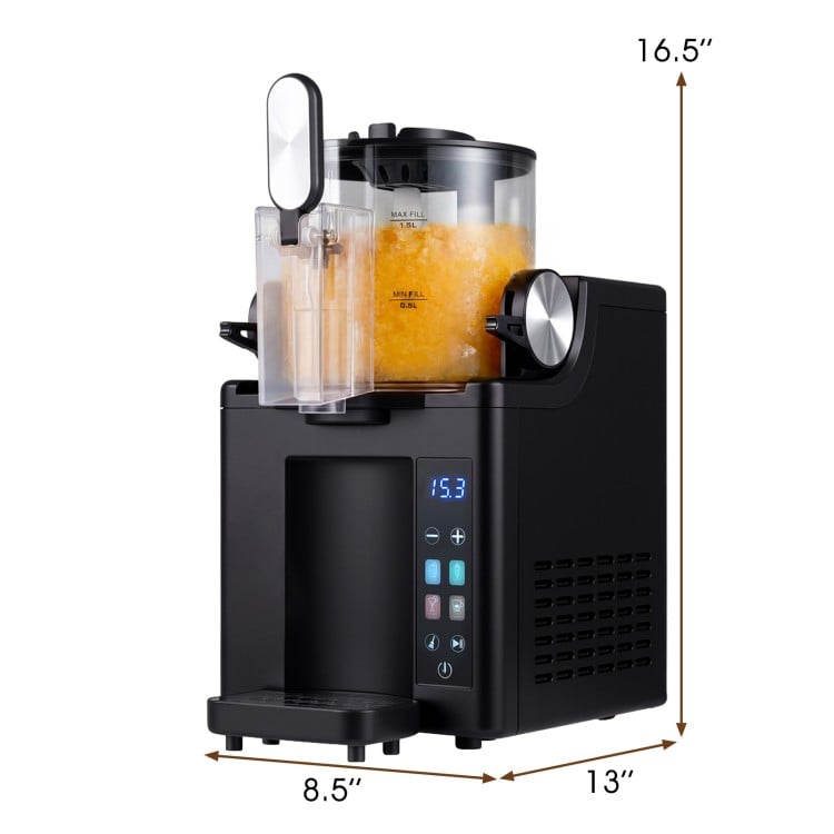 68 oz frozen drink maker in black with LED display, perfect for slushies and ice cream, ideal for home use.