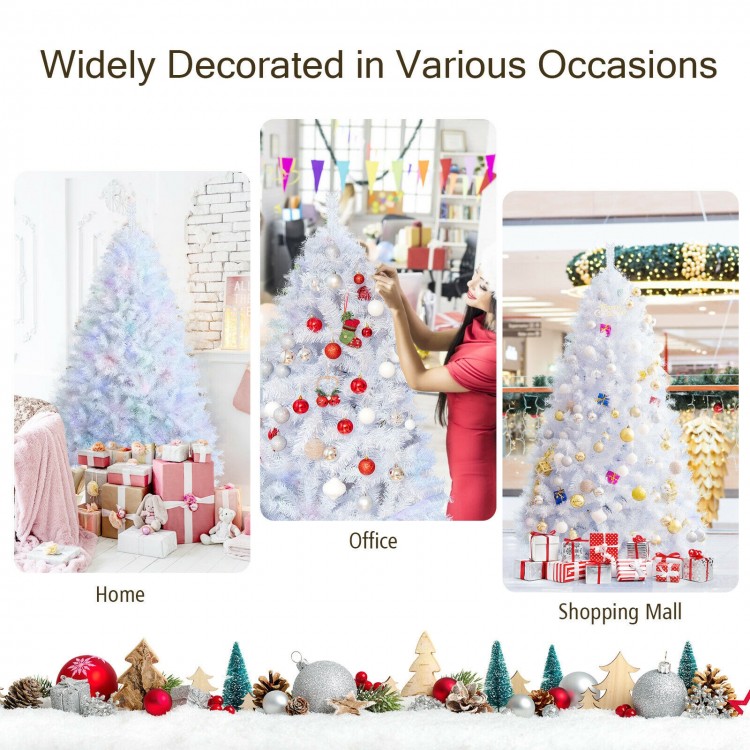 6 feet artificial Christmas tree with iridescent branch tips, ideal for home, office, and shopping mall decorations.