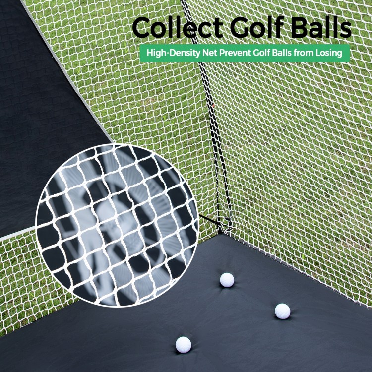 Close-up of the high-density nylon mesh net of the 3-in-1 Portable Golf Practice Set, designed to collect golf balls.