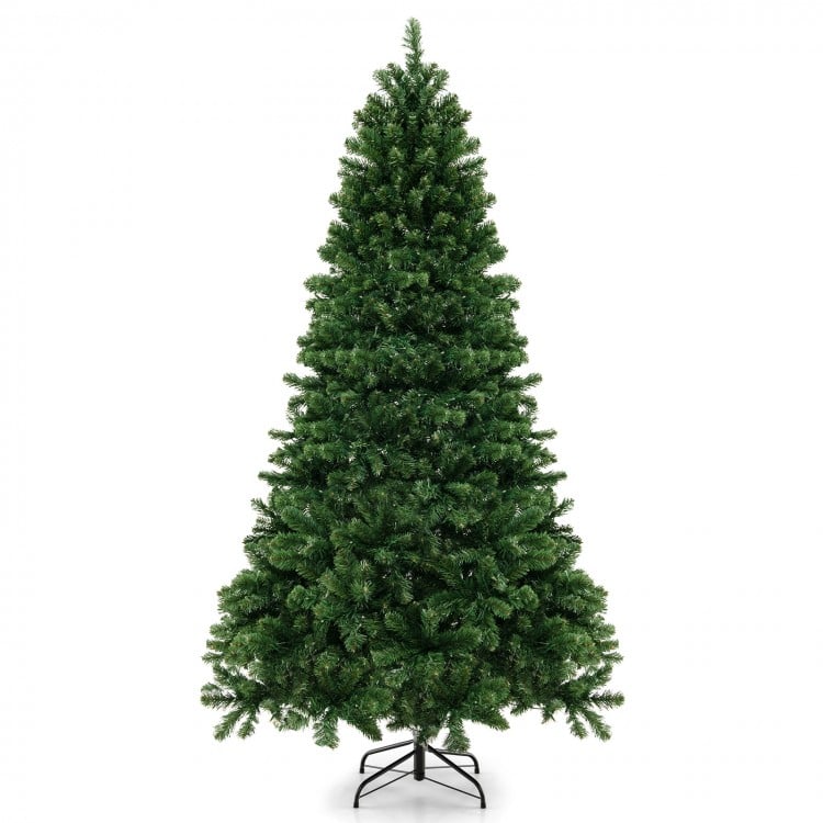 6-foot Christmas tree featuring lush PVC branch tips and warm white LED lights, ideal for creating a cozy holiday.