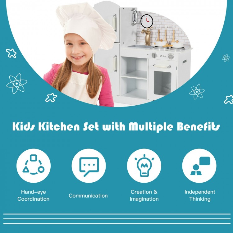 Kids kitchen playset featuring a vivid faucet and telephone, promoting creativity and independent thinking for children.