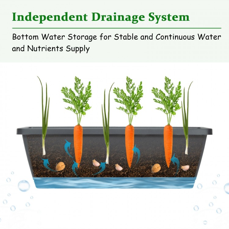 5-tier raised garden bed with an independent drainage system for growing vegetables and flowers, made of durable PP.