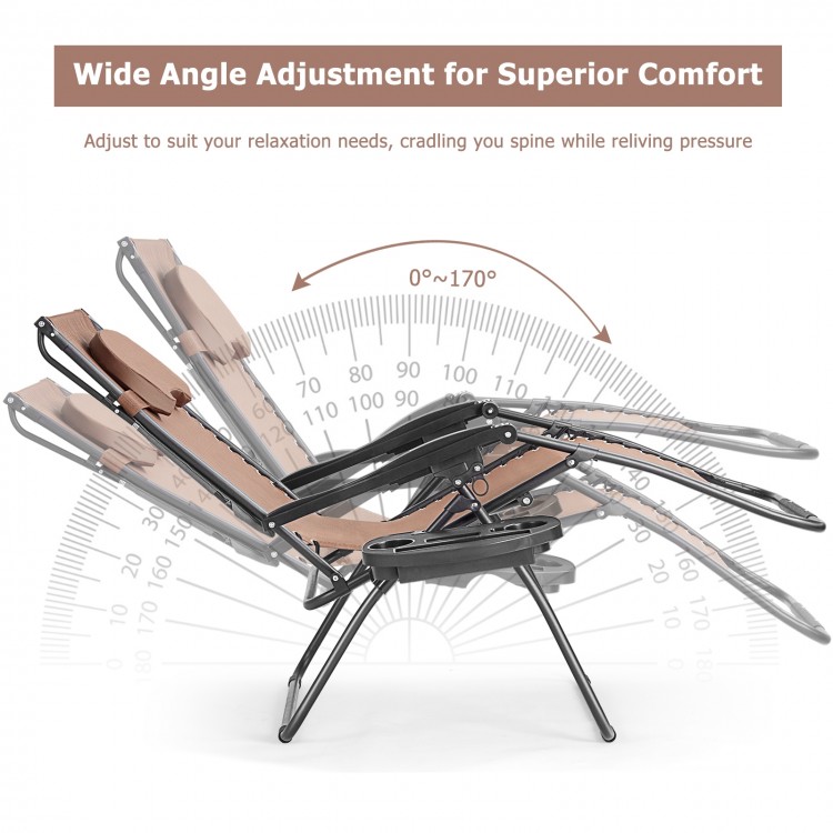 Folding recliner lounge chair with adjustable back, sun shade canopy, and cup holder for outdoor relaxation and comfort.