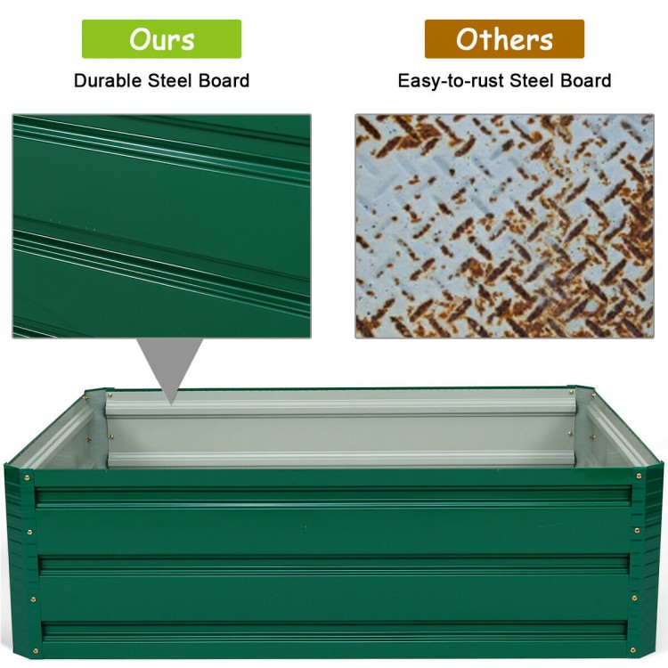 Durable 40 x 32 inch patio raised garden bed made of heavy-duty metal, perfect for growing vegetables and flowers.