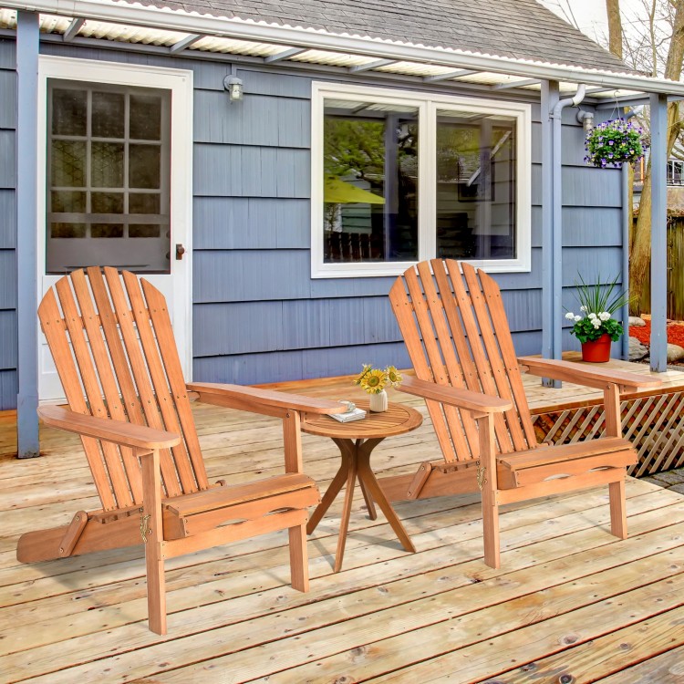 Foldable eucalyptus outdoor lounger chairs with ergonomic design, perfect for patio relaxation and garden decor.