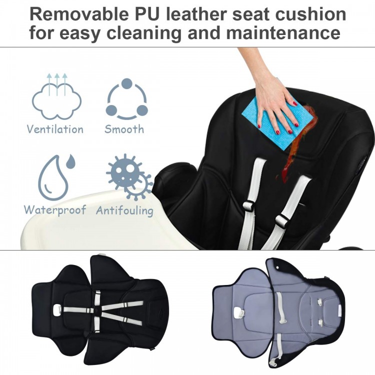 Removable PU leather seat cushion for the Foldable High Chair, easy to clean and maintain, with waterproof and.