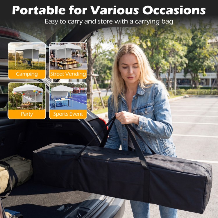 6 x 4 FT pop-up canopy tent in carrying bag, ideal for camping, parties, and sports events with easy setup and.