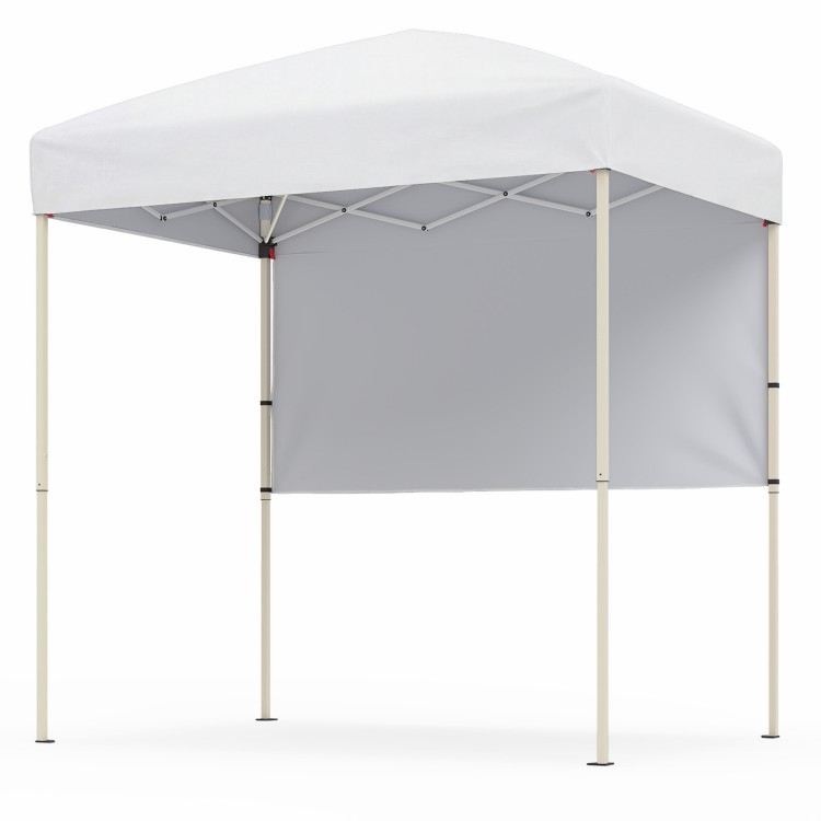 6 x 4 FT white pop-up canopy tent with half sidewall, easy setup, ideal for outdoor events and sun protection.