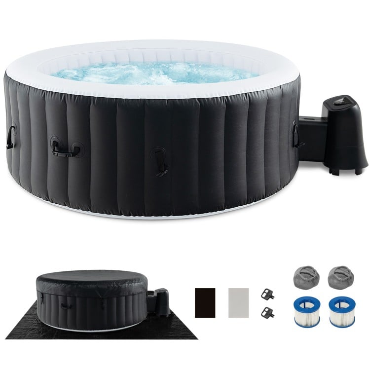 Inflatable round SPA pool with 110/130 air jets, durable PVC walls, and electric heater pump for relaxation.