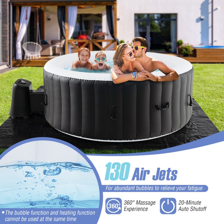 Round SPA pool with 130 air jets, featuring a durable PVC design, for relaxing outdoor enjoyment and effective heating.