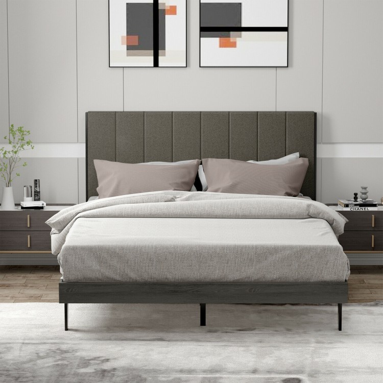 Queen size upholstered bed frame showcasing a plush tufted headboard and modern design ideal for various room styles.