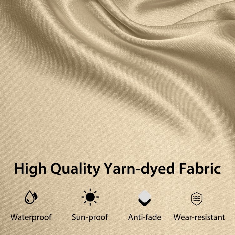 High quality yarn-dyed fabric in beige, waterproof and sun-proof, ideal for outdoor pergola canopies.