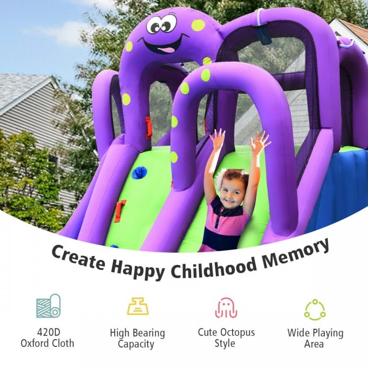 Inflatable water park featuring a cute octopus design, made of 420D oxford cloth, with a large splashing pool for.