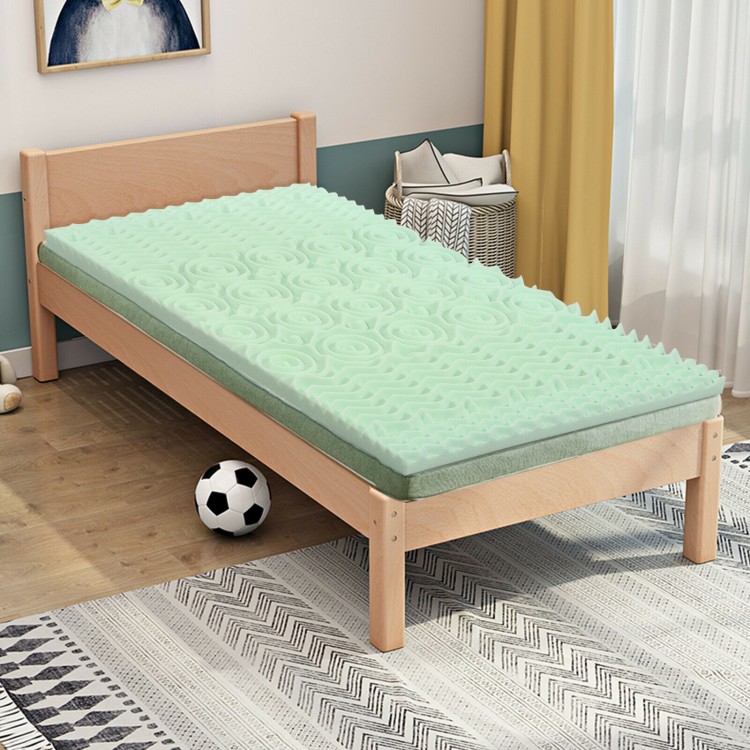 Twin size 3-inch cooling air foam mattress topper with 5-zone design for comfort and pressure relief, ideal for restful.
