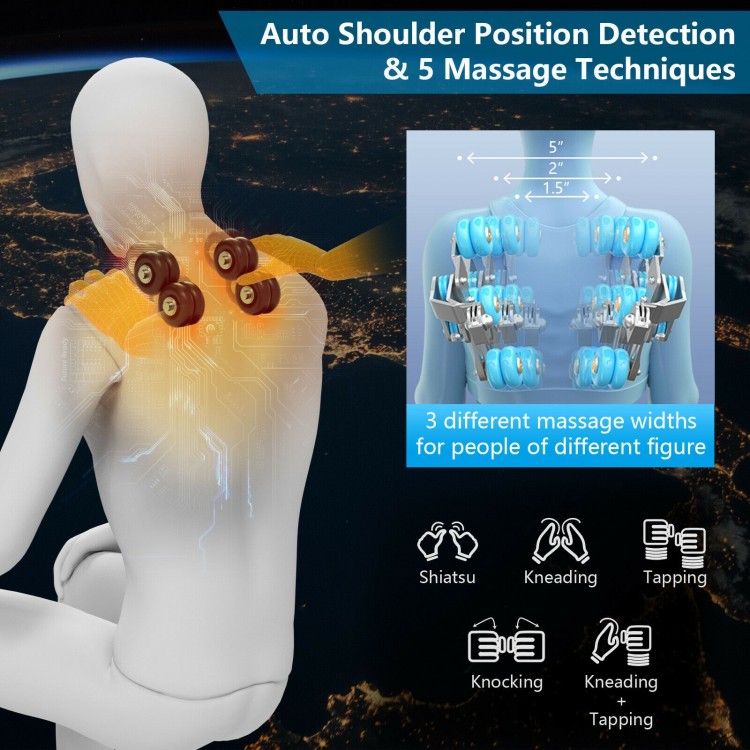 Electric zero gravity massage chair with SL track, featuring auto shoulder detection and five massage techniques for.