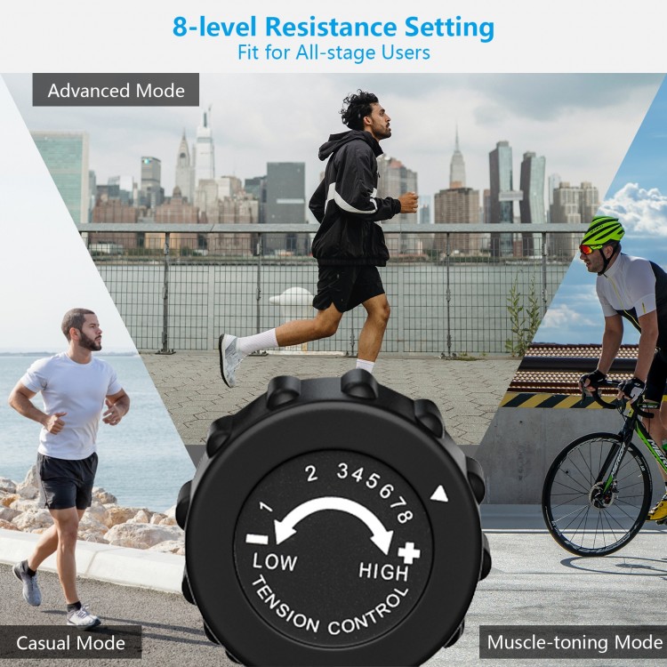 Elliptical magnetic cross trainer with LCD monitor, 8 resistance levels, ideal for home workouts and all fitness levels.