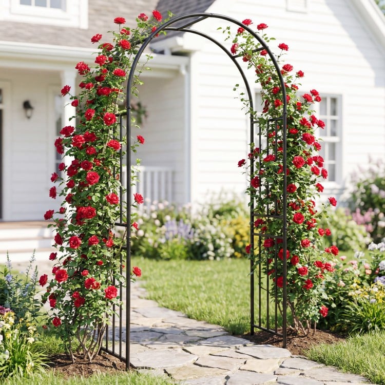 Garden decoration climbing plants arch, 7.2 feet tall, made of durable steel, perfect for weddings and outdoor events.