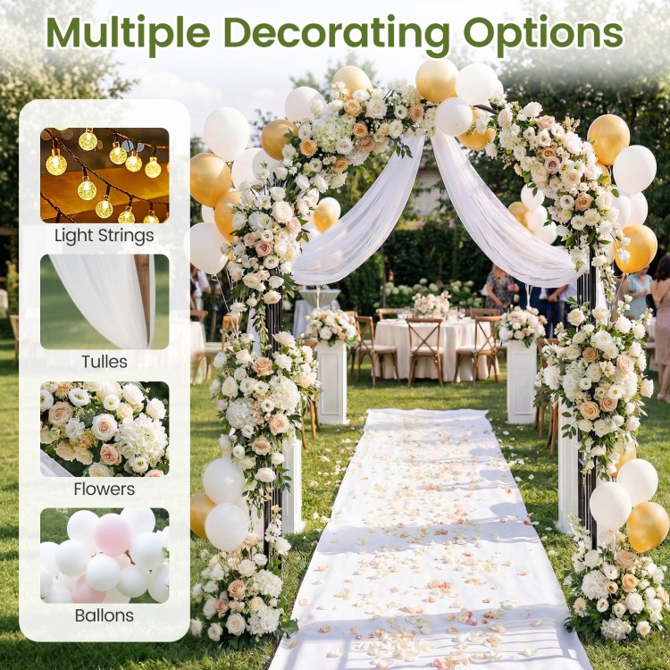 7.2 feet garden decoration climbing plants arch with flowers and balloons, perfect for weddings and outdoor events.