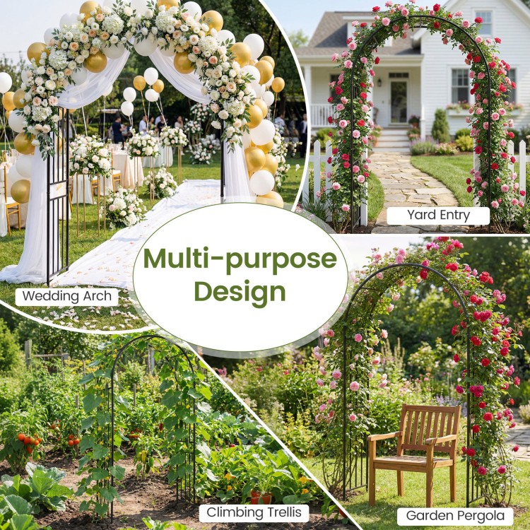 7.2 feet garden decoration climbing plants arch with vibrant flowers, ideal for weddings and outdoor events.