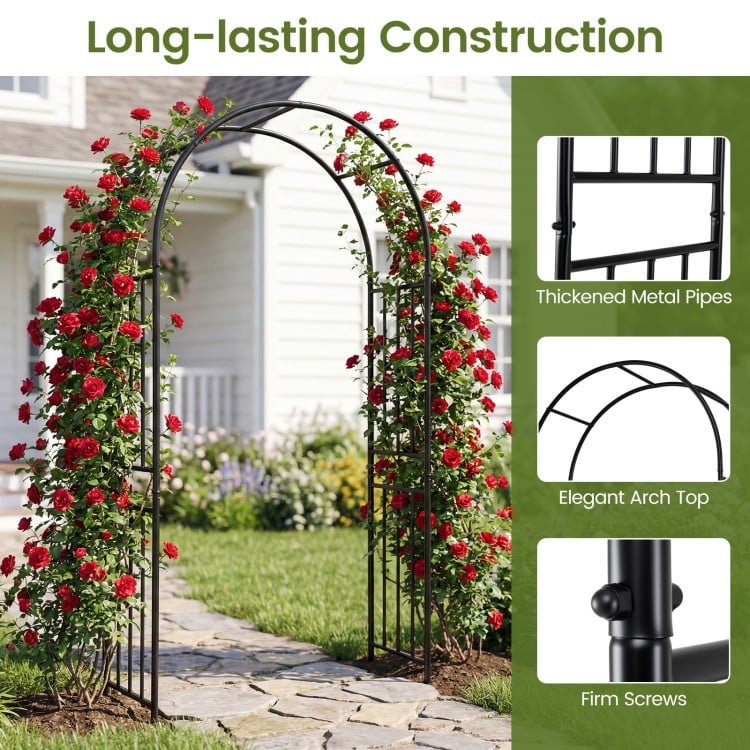 Garden decoration climbing plants arch made of premium steel, featuring an elegant arch top for vibrant plant support.