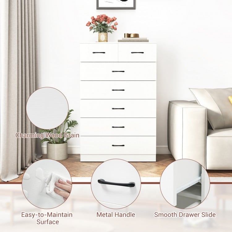 7-Drawer Tall Dresser with Metal Handles and Anti-Tipping Kits - Gallery View 9 of 9