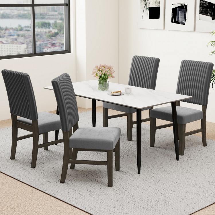 Mid-century modern dining chair set featuring grey velvet upholstery and rubber wood frame, perfect for elegant dining.