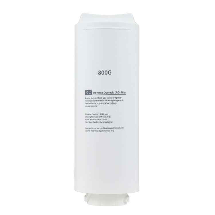 Front view of the 800 GPD replacement RO filter for AW-RB20/AW-RB05, showcasing its durable BPA-free housing and design.
