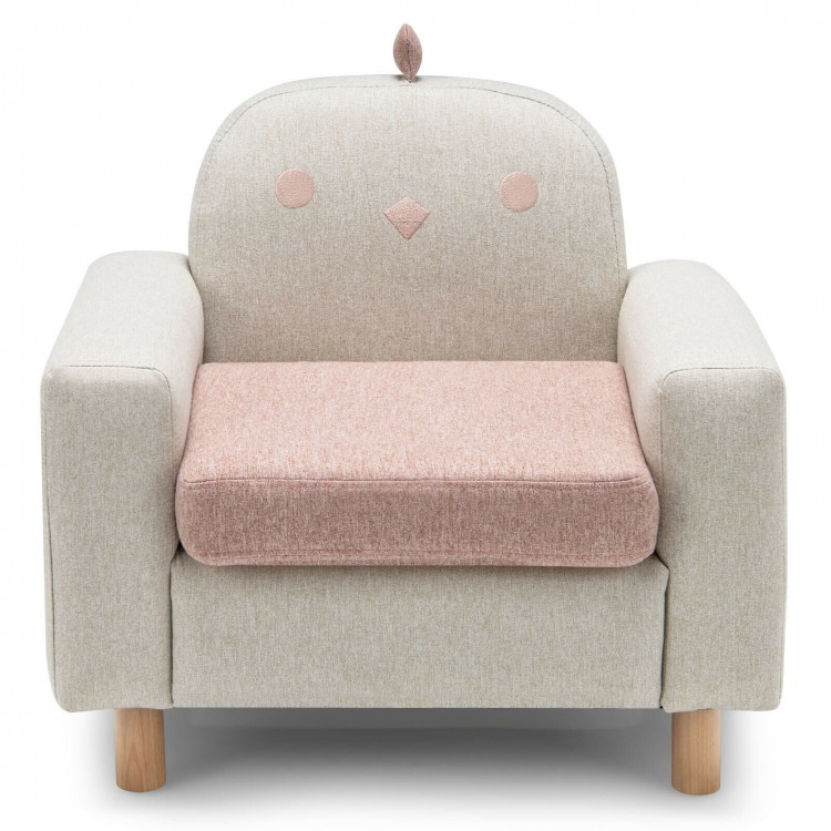 Kids Sofa with Armrest and Thick Cushion-PinkCostway Gallery View 8 of 12