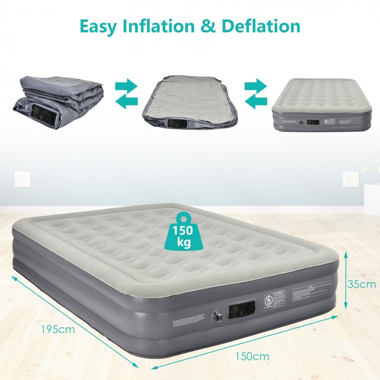 Portable Inflation Air Bed Mattress with Built-in PumpCostway Gallery View 12 of 12