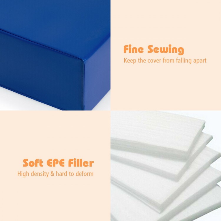 Light blue soft EPE filler blocks with fine sewing, ideal for indoor play and safe crawling for toddlers.