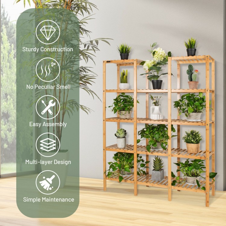 Bamboo shelf showcasing a minimalist design with 12 cubes, ideal for versatile organization in any living space.