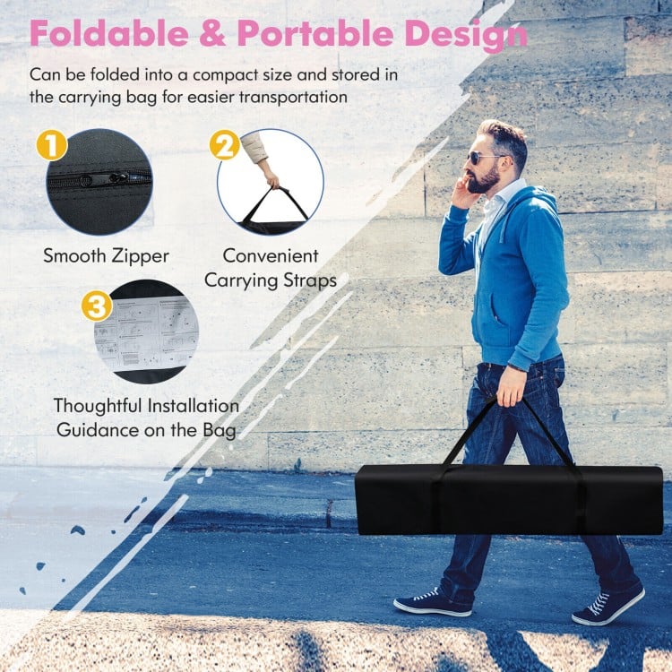 Portable carrying bag for the 10 x 10 feet pink outdoor pop-up canopy, featuring convenient straps and smooth zipper.
