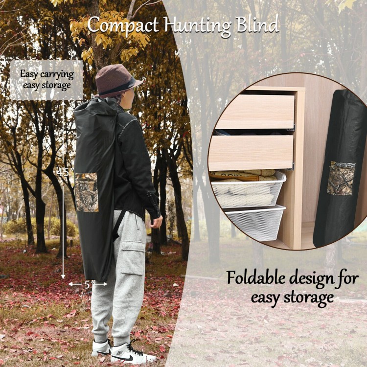 3-person portable hunting blind with camouflage design, featuring multiple windows for visibility and easy setup.