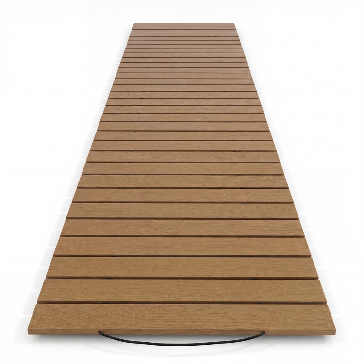 Brown 8-foot outdoor pathway boardwalk with textured anti-slip surface, ideal for patios and poolside paths.