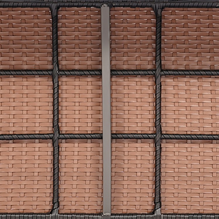 Close-up of the woven PE rattan texture on the 8 Piece Patio Wicker Sofa Set, designed for outdoor comfort and elegance.