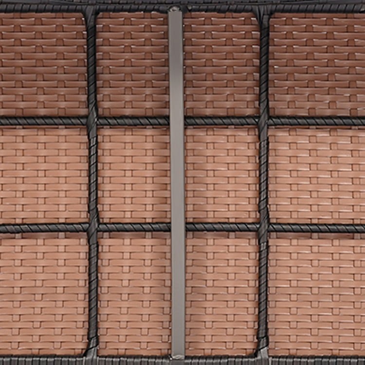 Close-up of the hand-woven PE rattan texture on the 8 Piece Patio Wicker Sofa Set, ideal for outdoor relaxation.