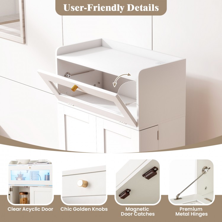 Kitchen Pantry Cabinet Freestanding Food Storage Cupboard - Gallery View 9 of 10