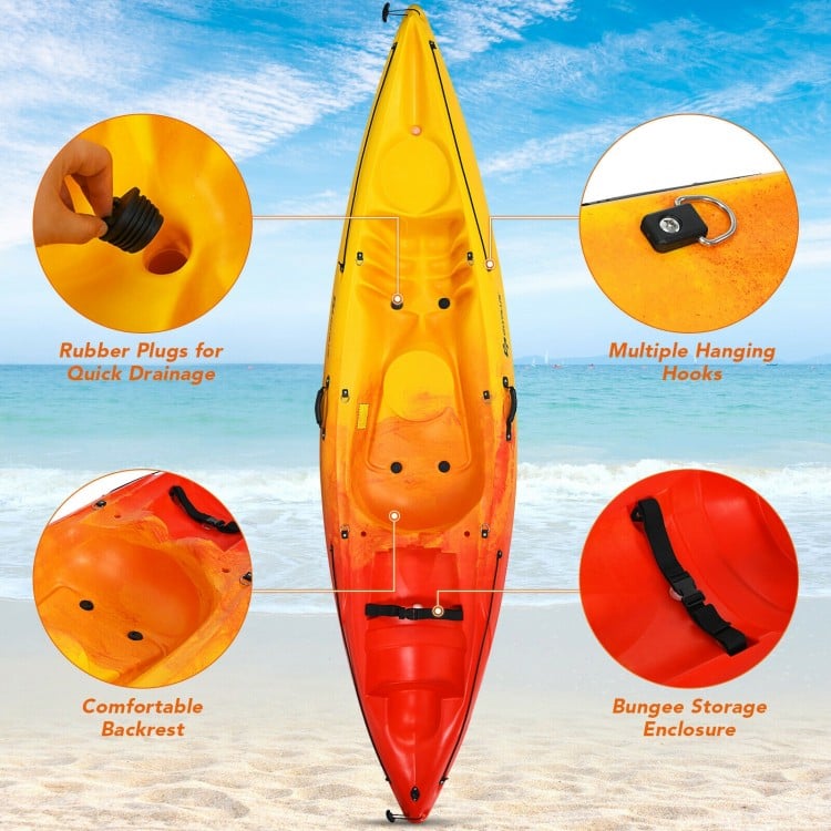 Single Sit-on-Top Kayak with Detachable Aluminum Paddles - Gallery View 10 of 10