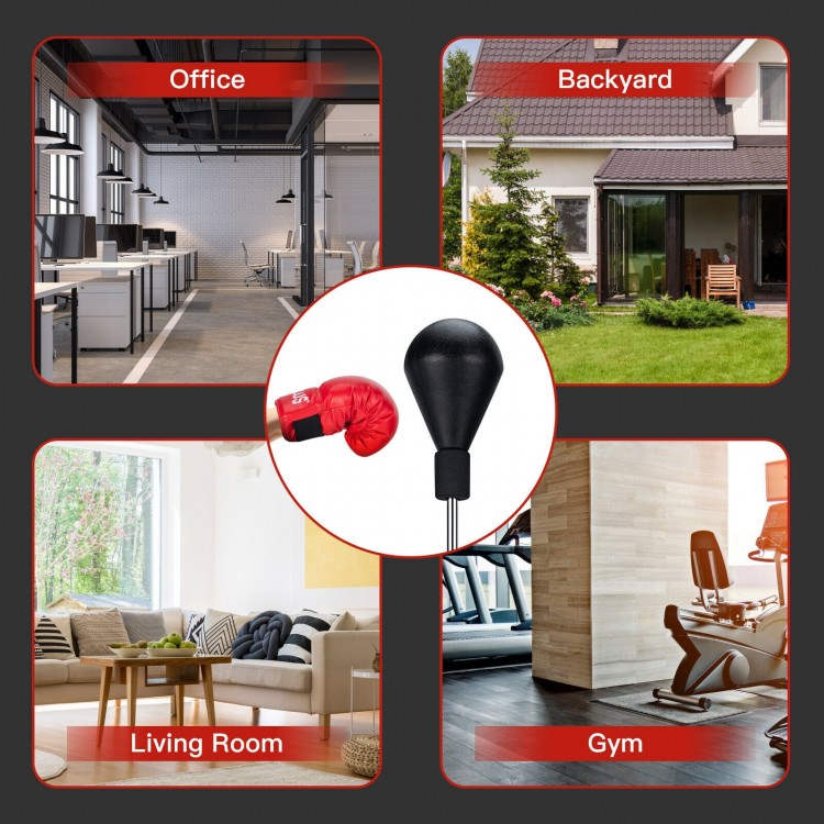 Adjustable freestanding punching bag with gloves, suitable for fitness training in office, gym, living room, or.
