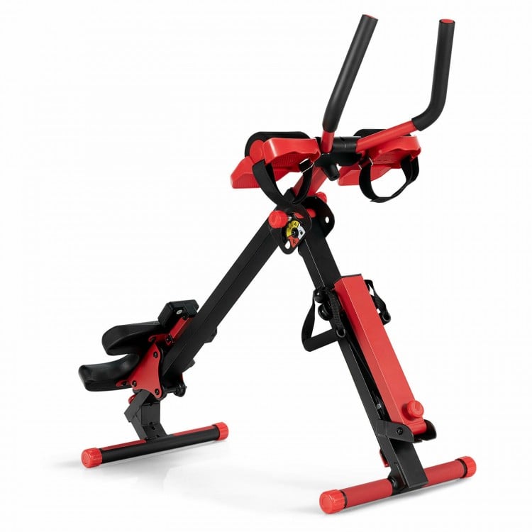 4-in-1 folding rowing machine with adjustable seat and control panel for full-body workouts at home or gym.