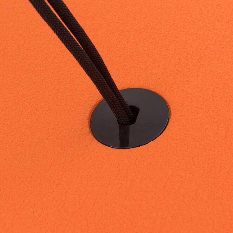 Close-up of the bungee tether hole on the 3 Layer Water Floating Pad, made of eco-friendly XPE foam for buoyancy.