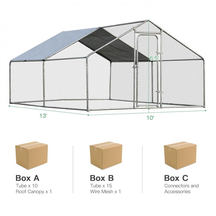 Large Walk in Shade Cage Chicken Coop with Roof Cover-MCostway Gallery View 4 of 9