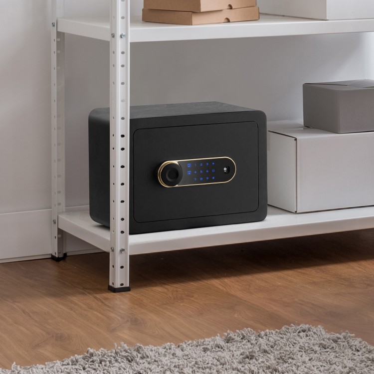 Compact 0.5 cubic feet security safe with keypad, made of durable steel, ideal for protecting valuables at home or.