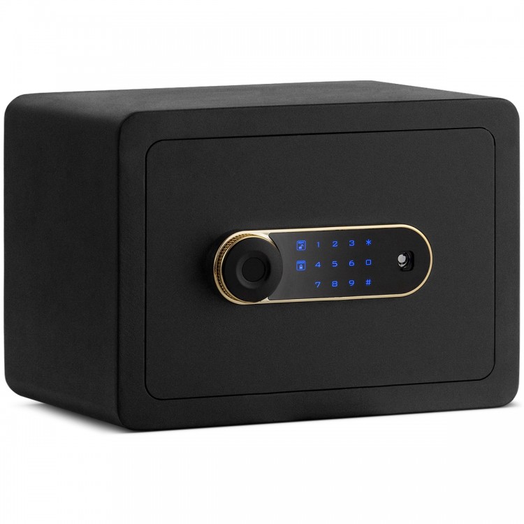 0.5 cubic feet security safe lock box with keypad, durable steel construction, compact design for valuables storage.