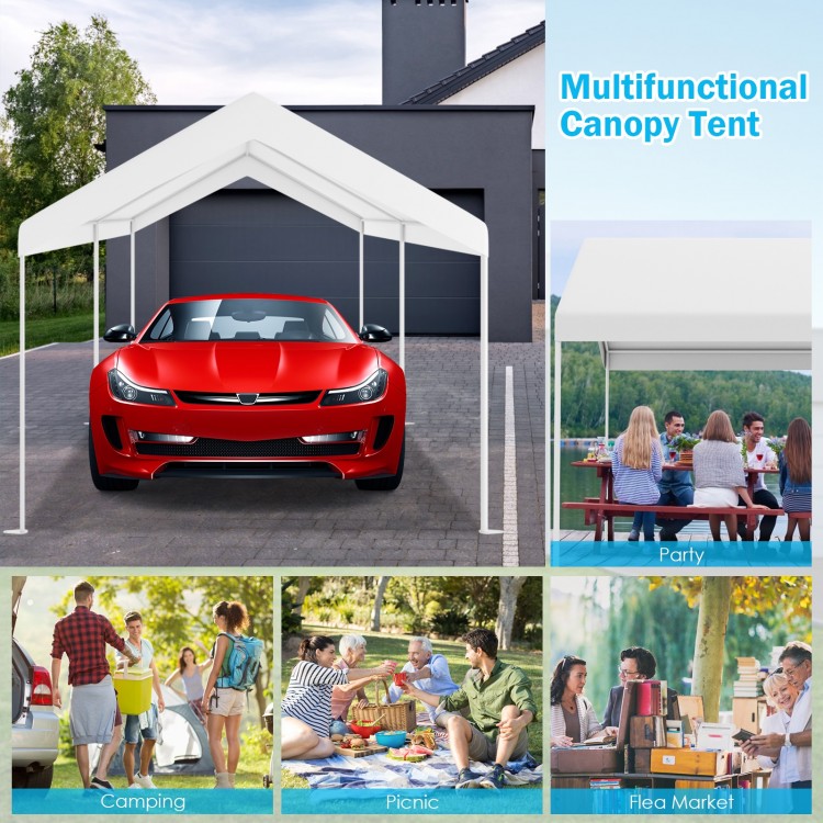 10 x 20 Feet Steel Frame Portable Car Canopy ShelterCostway Gallery View 7 of 12