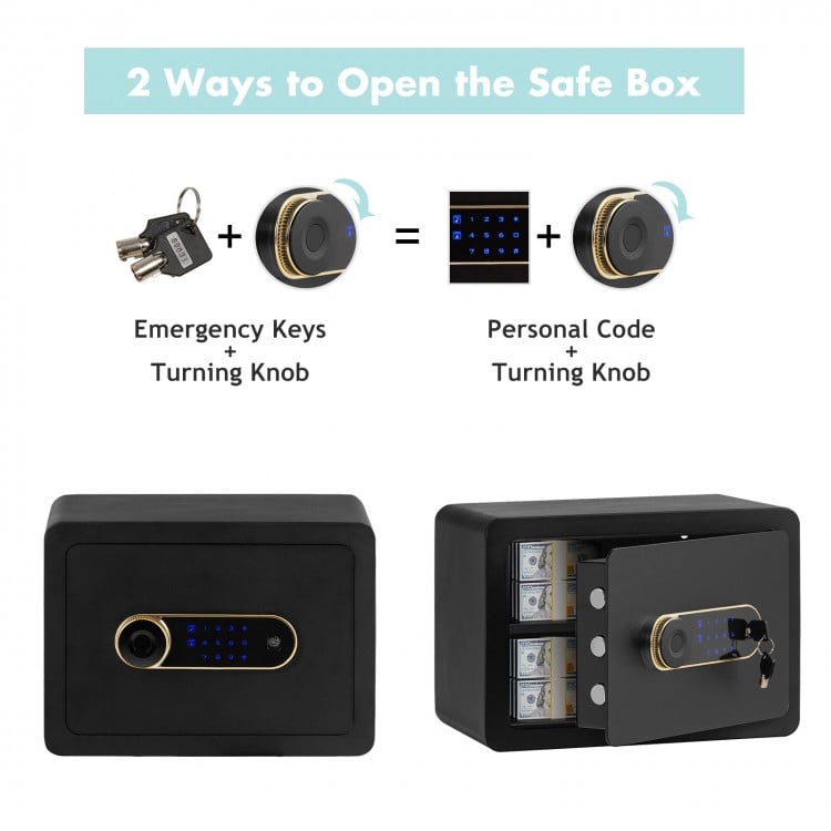 0.5 cubic feet security safe lock box with keypad, made of durable steel, ideal for protecting valuables at home or.