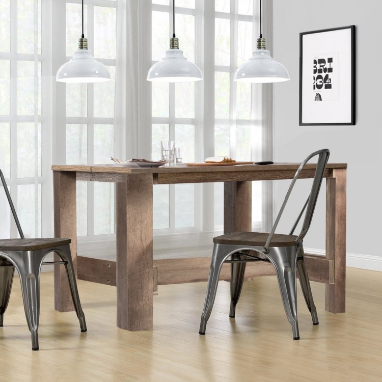 Counter height dining table with solid wood grain finish, ideal for dining rooms and kitchens, featuring a spacious.